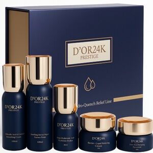 D'OR24K Prestige Hydro-Quench Moisturizer Set — Navy & Gold